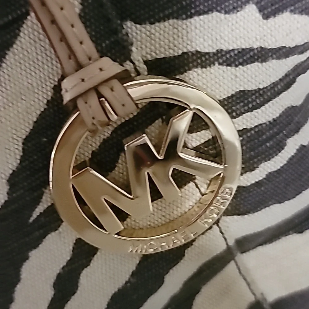 Michael Kors Zebra Pattern Shoulder Bag - Brown and Cream - Picture 14 of 14